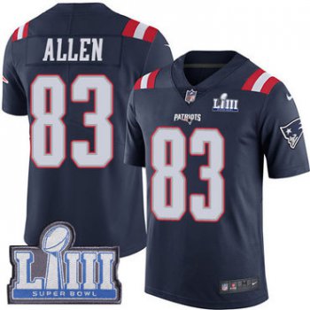 #83 Limited Dwayne Allen Navy Blue Nike NFL Youth Jersey New England Patriots Rush Vapor Untouchable Super Bowl LIII Bound