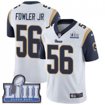 Youth Los Angeles Rams #56 Dante Fowler Jr White Nike NFL Road Vapor Untouchable Super Bowl LIII Bound Limited Jersey