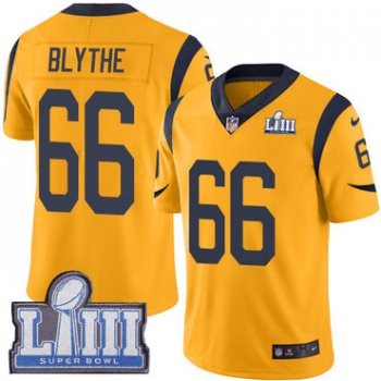 Youth Los Angeles Rams #66 Austin Blythe Gold Nike NFL Youth Rush Vapor Untouchable Super Bowl LIII Bound Limited Jersey