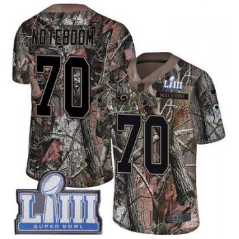 Youth Los Angeles Rams #70 Joseph Noteboom Camo Nike NFL Rush Realtree Super Bowl LIII Bound Limited Jersey