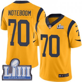 Youth Los Angeles Rams #70 Joseph Noteboom Gold Nike NFL Rush Vapor Untouchable Super Bowl LIII Bound Limited Jersey