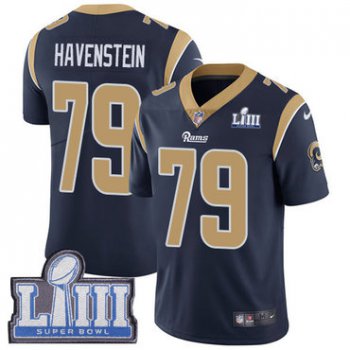 Youth Los Angeles Rams #79 Rob Havenstein Navy Blue Nike NFL Home Vapor Untouchable Super Bowl LIII Bound Limited Jersey