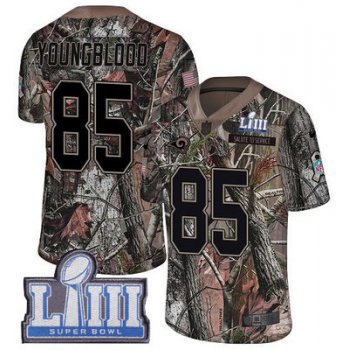 Youth Los Angeles Rams #85 Jack Youngblood Camo Nike NFL Rush Realtree Super Bowl LIII Bound Limited Jersey