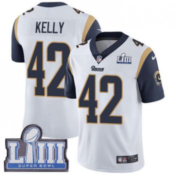 #42 Limited John Kelly White Nike NFL Road Youth Jersey Los Angeles Rams Vapor Untouchable Super Bowl LIII Bound