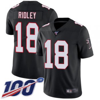 Falcons #18 Calvin Ridley Black Alternate Men's Stitched Football 100th Season Vapor Limited Jersey