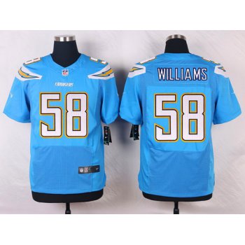 Men's San Diego Chargers #58 Tourek Williams Light Blue Alternate NFL Nike Elite Jersey