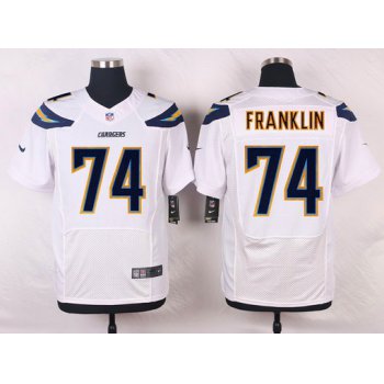 Men's San Diego Chargers #74 Orlando Franklin White Road NFL Nike Elite Jersey