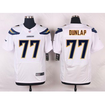 Men's San Diego Chargers #77 King Dunlap White Road NFL Nike Elite Jersey