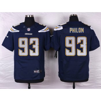 Nike San Diego Chargers #93 Darius Philon Navy Blue Team Color NFL Nike Elite Jersey