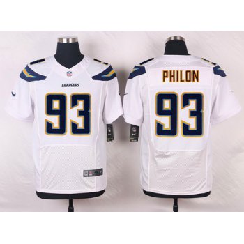 Nike San Diego Chargers #93 Darius Philon White Road NFL Nike Elite Jersey