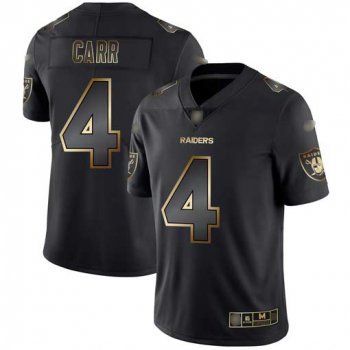 Raiders #4 Derek Carr Black Gold Men's Stitched Football Vapor Untouchable Limited Jersey