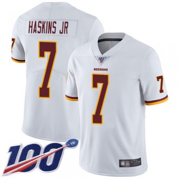 Redskins #7 Dwayne Haskins Jr White Men's Stitched Football 100th Season Vapor Limited Jersey