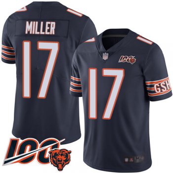 Bears #17 Anthony Miller Navy Blue Team Color Men's Stitched Football 100th Season Vapor Limited Jersey