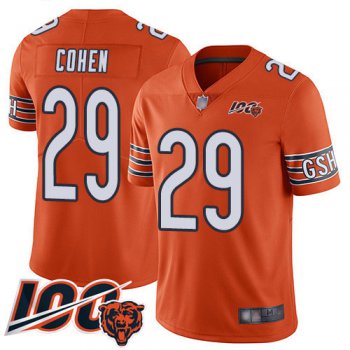 Bears #29 Tarik Cohen Orange Men's Stitched Football Limited Rush 100th Season Jersey