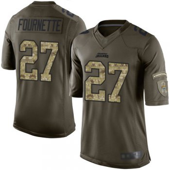 Jaguars #27 Leonard Fournette Green Men's Stitched Football Limited 2015 Salute to Service Jersey