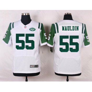 Men's New York Jets #55 Lorenzo Mauldin White Road NFL Nike Elite Jersey