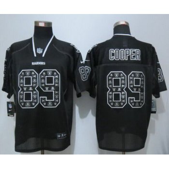 Men's Oakland Raiders #89 Amari Cooper Lights Out Black Ornamented NFL Nike Elite Jersey