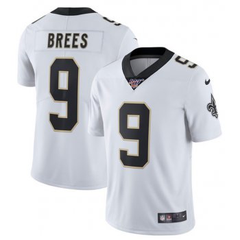 Nike Saints 9 Drew Brees White 100th Season Vapor Untouchable Limited Jersey