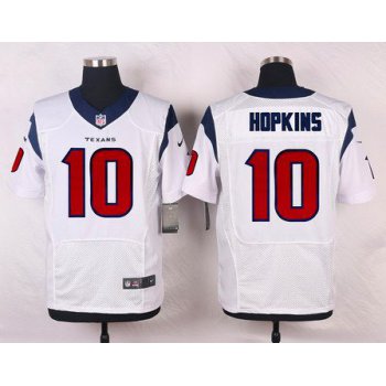 Men's Houston Texans #10 DeAndre Hopkins White Road NFL Nike Elite Jersey