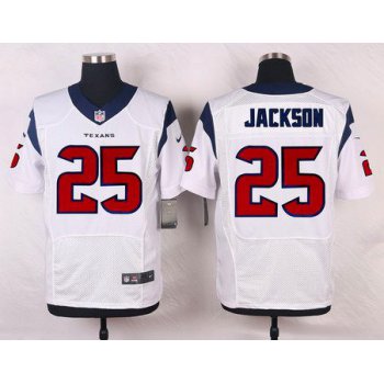 Men's Houston Texans #25 Kareem Jackson White Road NFL Nike Elite Jersey