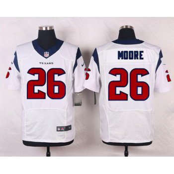 Men's Houston Texans #26 Rahim Moore White Road NFL Nike Elite Jersey