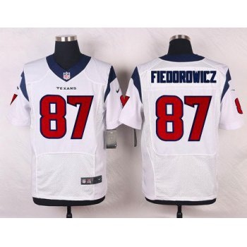 Men's Houston Texans #87 C. J. Fiedorowicz White Road NFL Nike Elite Jersey