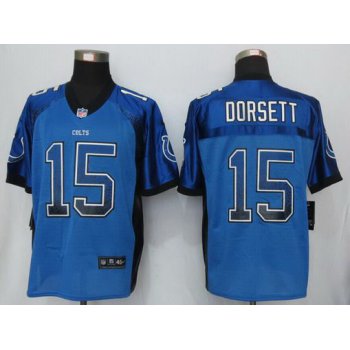 Men's Indianapolis Colts #15 Phillip Dorsett Royal Blue Drift Fashion NFL Nike Jersey