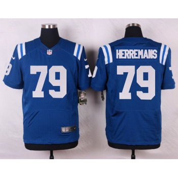 Men's Indianapolis Colts #79 Todd Herremans Royal Blue Team Color NFL Nike Elite Jersey