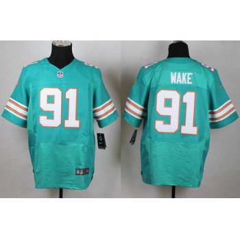 Men's Miami Dolphins #91 Cameron Wake Aqua Green Alternate 2015 NFL Nike Elite Jersey