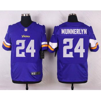 Men's Minnesota Vikings #24 Captain Munnerlyn Purple Team Color NFL Nike Elite Jersey