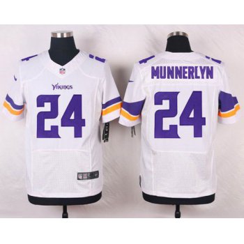 Men's Minnesota Vikings #24 Captain Munnerlyn White Road NFL Nike Elite Jersey