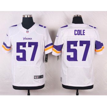 Men's Minnesota Vikings #57 Audie Cole White Road NFL Nike Elite Jersey