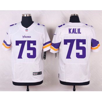 Men's Minnesota Vikings #75 Matt Kalil White Road NFL Nike Elite Jersey