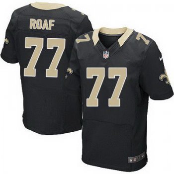 Men's New Orleans Saints #77 Willie Roaf Black Team Color NFL Nike Elite Jersey