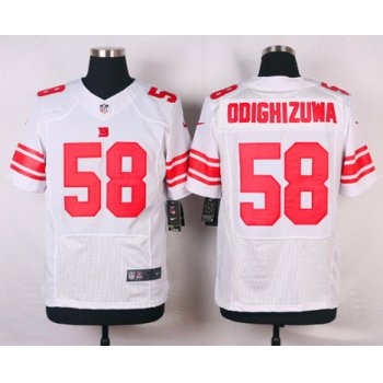 Men's New York Giants #58 Owamagbe Odighizuwa White Road NFL Nike Elite Jersey