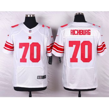 Men's New York Giants #70 Weston Richburg White Road NFL Nike Elite Jersey