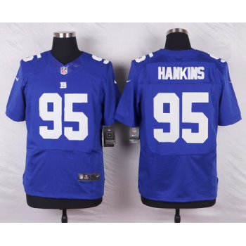 Men's New York Giants #95 Johnathan Hankins Royal Blue Team Color NFL Nike Elite Jersey