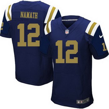 Men's New York Jets #12 Joe Namath Navy Blue Alternate NFL Nike Elite Jersey