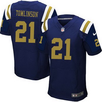 Men's New York Jets #21 LaDainian Tomlinson Navy Blue Alternate NFL Nike Elite Jersey