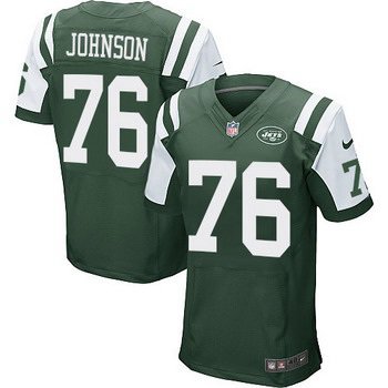 Men's New York Jets #76 Wesley Johnson Green Team Color NFL Nike Elite Jersey