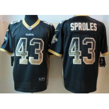 Nike New Orleans Saints #43 Darren Sproles Drift Fashion Black Elite Jersey