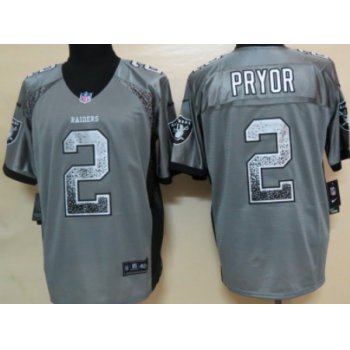 Nike Oakland Raiders #2 Terrelle Pryor Drift Fashion Gray Elite Jersey