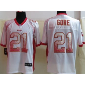 Nike San Francisco 49ers #21 Frank Gore Drift Fashion White Elite Jersey