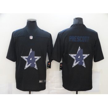 Men's Dallas Cowboys #4 Dak Prescott Black 2020 Shadow Logo Vapor Untouchable Stitched NFL Nike Limited Jersey