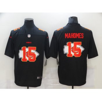 Men's Kansas City Chiefs #15 Patrick Mahomes Black 2020 Shadow Logo Vapor Untouchable Stitched NFL Nike Limited Jersey