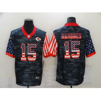 Men's Kansas City Chiefs #15 Patrick Mahomes USA Camo 2020 Salute To Service Stitched NFL Nike Limited Jersey