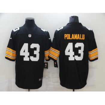 Men's Pittsburgh Steelers #43 Troy Polamalu Black 2017 Vapor Untouchable Stitched NFL Nike Throwback Limited Jersey