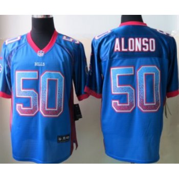 Nike Buffalo Bills #50 Kiko Alonso Drift Fashion Blue Elite Jersey