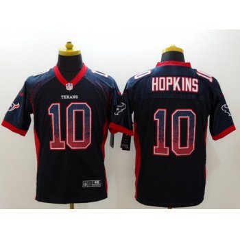 Nike Houston Texans #10 DeAndre Hopkins Drift Fashion Blue Elite Jersey