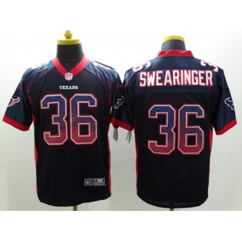 Nike Houston Texans #36 D. J. Swearinger Drift Fashion Blue Elite Jersey